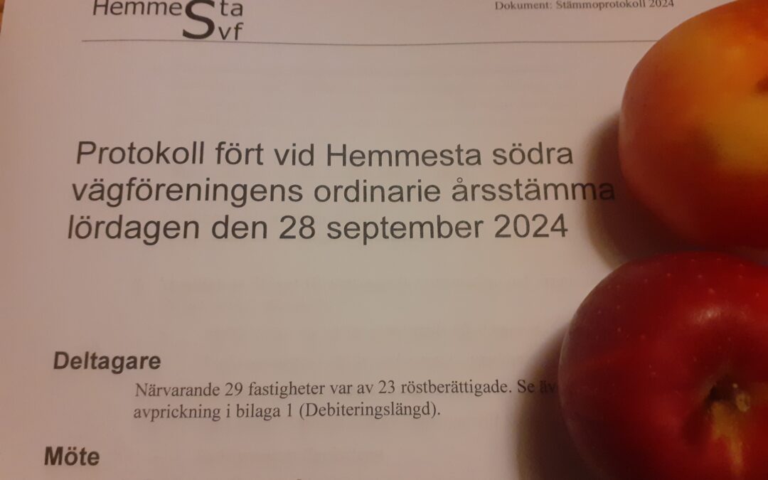 2024 års stämmoprotokoll finns nu på hemsidan